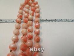 Vintage 14K Gold Beads & Coral Beads Necklace 29
