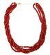 Vintage 14k Gold Multi-strand Dyed Red Coral Bead Necklace, 16.5 To 18.5