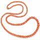 Vintage 14k Yellow Gold Salmon Coral Long Beaded Strand Necklace 36.7 Gr 28.75