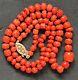 Vintage 14k Gf Oxblood Red Undyed Coral Bead Necklace 27 Grams 20 Antique