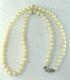 Vintage 14k White Gold 6mm Angel Skin Coral Beads Necklace 16 Inch