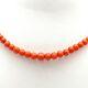 Vintage 18k Gold 750 Italy Red Sea Coral Graduated Bead Choker Necklace