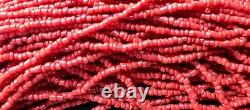 Vintage 27 multi-strand coral necklace silver clasp 31 inches