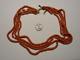 Vintage 4-strand Italian Orange Coral Bead Necklace 57.6g Needs Restoration Asis