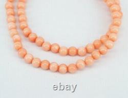 Vintage 9ct Gold Coral Bead Necklace Lovely Genuine Natural