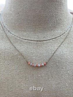 Vintage 9ct Yellow Gold Coral Bead Bar Layering Necklace 17.5
