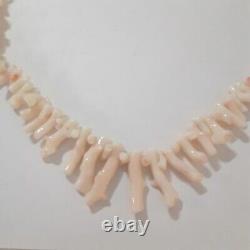 Vintage Angel Skin Coral Branch Necklace 30mm 19 inch
