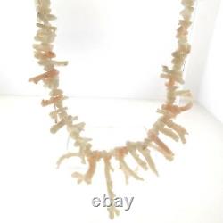Vintage Angel Skin Coral Branch Necklace Strand 1x20