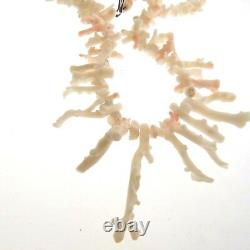 Vintage Angel Skin Coral Branch Necklace Strand 1x20