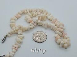 Vintage Angel Skin Pale Pink Coral Bead Necklace