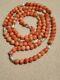 Vintage Angel Skin Pink Red Coral Pearl Gold Beads Necklace 28 To 29 Inches