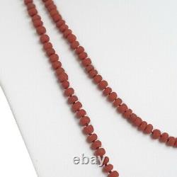 Vintage/Antique 18ct Gold & Hand Cut Red Coral Bead Double Strand Necklace