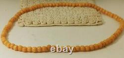 Vintage Antique Natural Italian Pink Salmon CORAL Beaded Necklace 26 83 grams