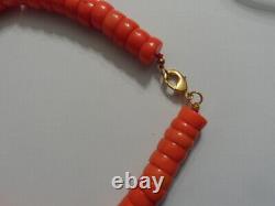 Vintage Antique Natural Red Mediterranean Coral Beads Necklace 150 Grams