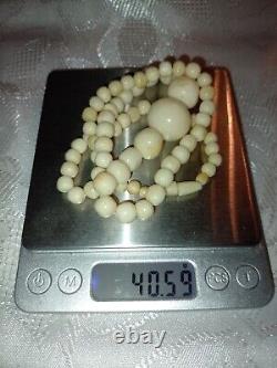 Vintage Art Deco Blush Angel Skin Coral Graduated Beads Necklace
