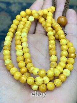 Vintage Butterscotch Amber Necklace Mala 108 Beads 18.8 Grams