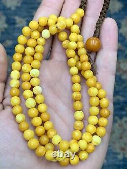 Vintage Butterscotch Amber Necklace Mala 108 Beads 18.8 Grams