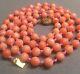 Vintage Chinese Pink Coral Bead Necklace Circa 1980s