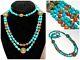 Vintage Chinese Turquoise Bead Necklace Multi Strand Coral Silver Filigree Atq
