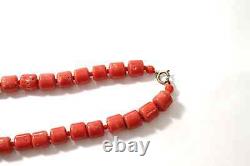 Vintage Coral Bead Necklace Salmon Colored Strand 24