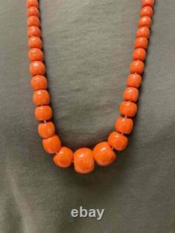 Vintage Coral Bead Necklace with GIA Report