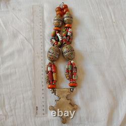Vintage Coral Beads Necklace Moroccan Handcrafted Berber Tribal Jewelry Afric