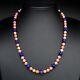 Vintage Coral & Lapis Lazuli Necklace 9ct Yellow Gold Clasp 20 Inch Long
