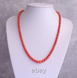 Vintage Coral Necklace Undyed Coral Beads Salmon Color