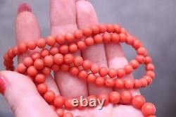 Vintage Coral Necklace Undyed Coral Beads Salmon Color