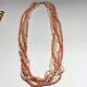Vintage Coral And Pearl Bead Necklace Multi-strand 14k Gold Clasp Multistrand