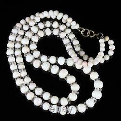 Vintage Double Strand White Coral Bead Necklace
