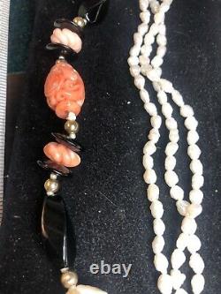 Vintage Estate Angel Skin Pink Coral Freshwater Pearl Necklace Gemstone