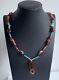 Vintage Estate Polished Coral Agate Turquoise Carnelian Necklace 25.5