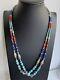 Vintage Estate Sterling Silver Ethnic Necklace Turquoise Coral & Lapis Lazuli
