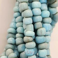Vintage Genuine natural blue coral torsade necklace 15 strand