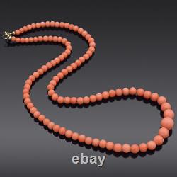 Vintage Gold Filled 3.6-9.0 mm Red Coral Beaded Strand Necklace 18.75 Inches