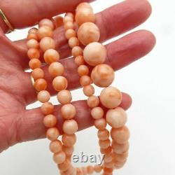 Vintage Graduated Natural Coral Beads Gold Filled Necklace 5 to 10mm 25.5 Long