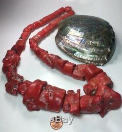 Vintage Huge Salmon Red Coral Bead Necklace 956 Grams