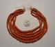 Vintage Italian 5-strand Graduated Orange Coral Bead Necklace 70.5g As Is