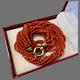 Vintage Italian Red Coral Torsade 7 Strands Necklace G 17.5 Inches 36 Grams