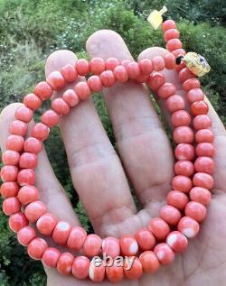 Vintage Japanese Momo Natural Pink Coral Beads Necklace