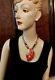 Vintage Massive Red Shell Pendant Necklace Coral Beads Ethnic Tribal -superb