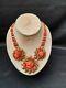 Vintage Miriam Haskell Faux Coral Gripoix Glass Bead And Pearl Necklace