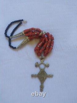 Vintage Moroccan Berber Tuareg Cross Necklace handmade
