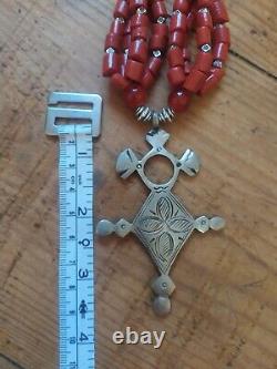Vintage Moroccan Berber Tuareg Cross Necklace handmade