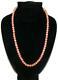 Vintage Natural Chinese Salmon Coral Bead 22 Necklace 10k Gold Closure 43gm