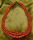 Vintage Natural Coral Beads 3 Strand Necklace 75 Grams 19-21 3 Mm To 12 Mm