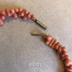 Vintage Natural Coral Necklace Salmon Beads