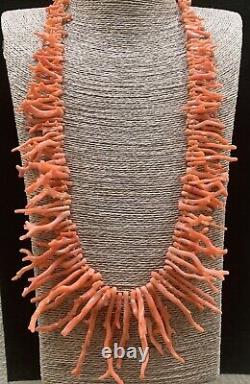 Vintage Natural Long Branch Coral Necklace 29 Inches 125 Grams
