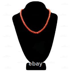 Vintage Natural Red Coral Bead Necklace
